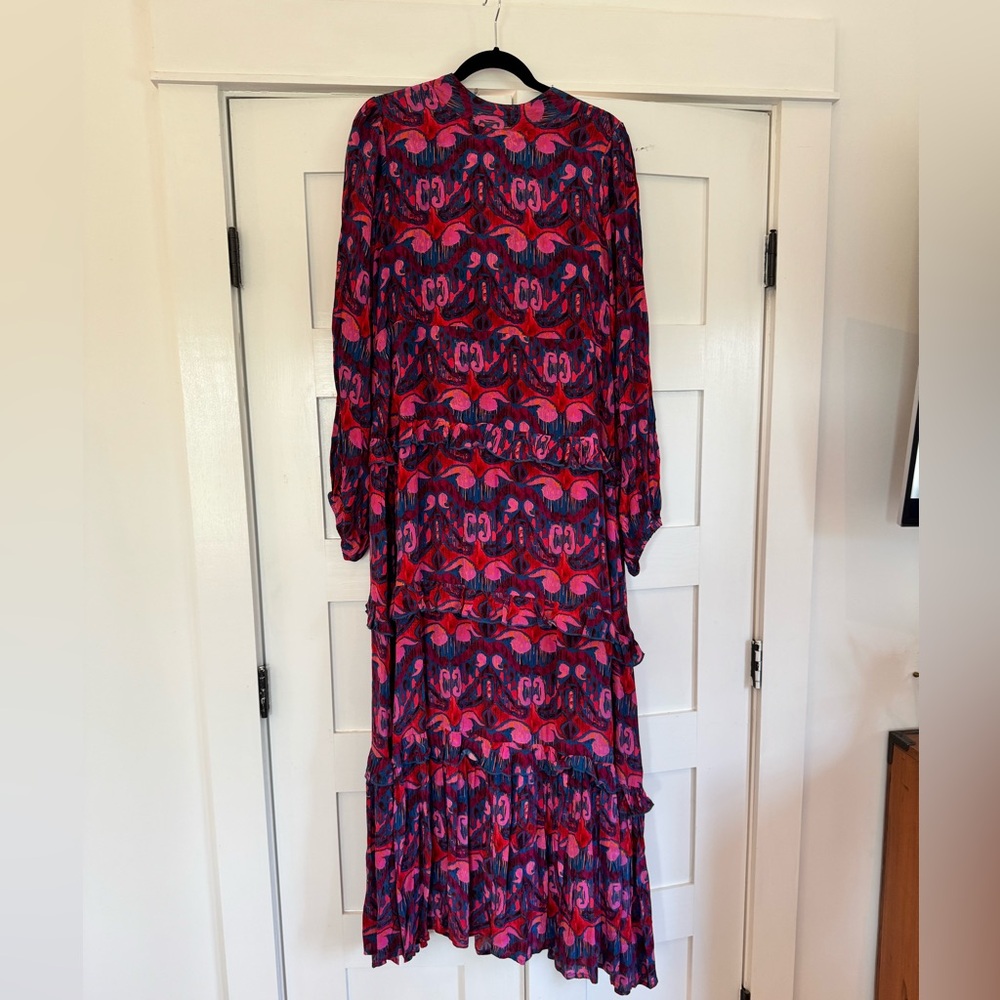 Oliphant Vibrant Pink and Blue Long Sleeve Dress